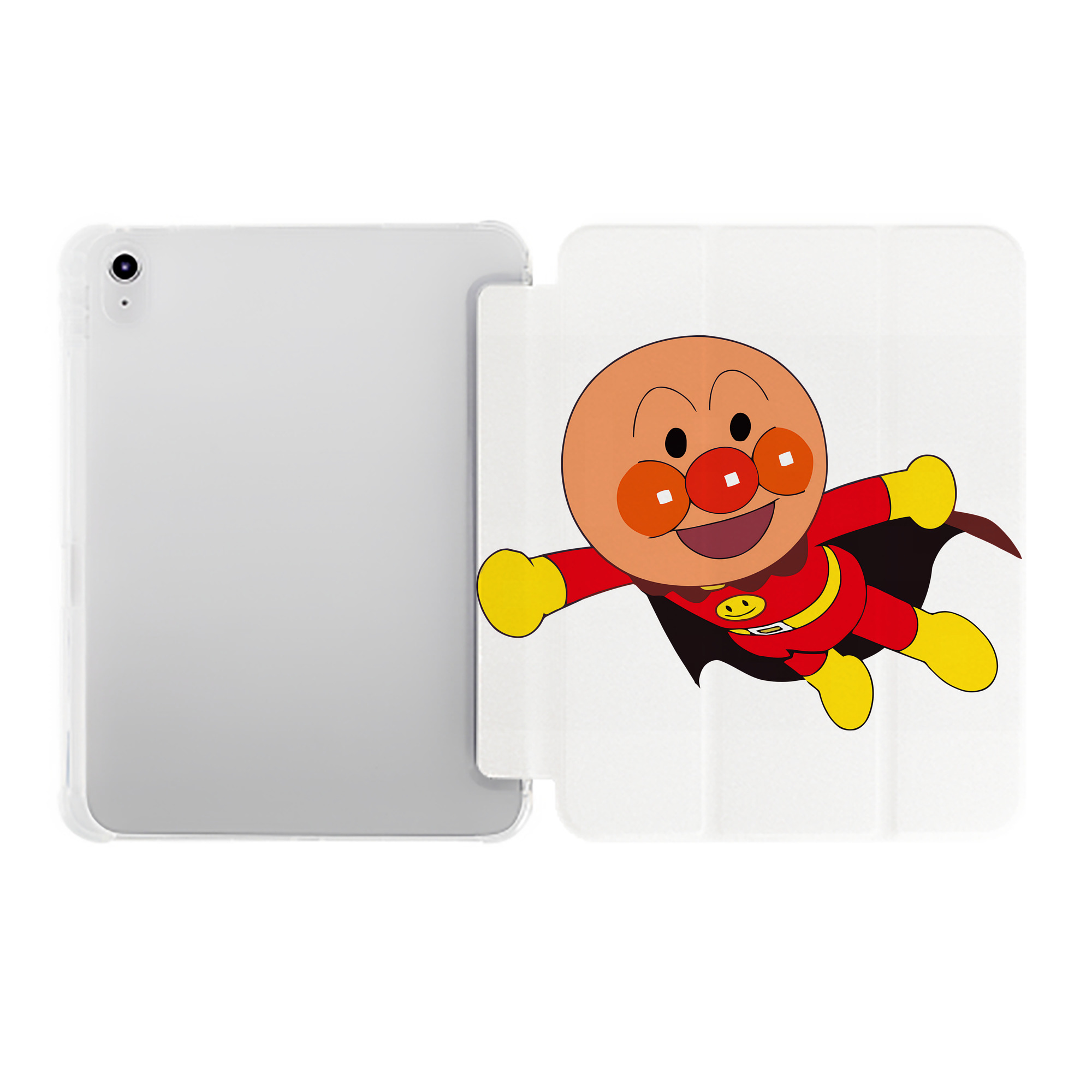 （画像用） アンパンマン Anpanman IPad ケース ペン収納付き 三つ折りスタンド PUレザー×シリコン 対応機種9.5/10.5/10.9インチ